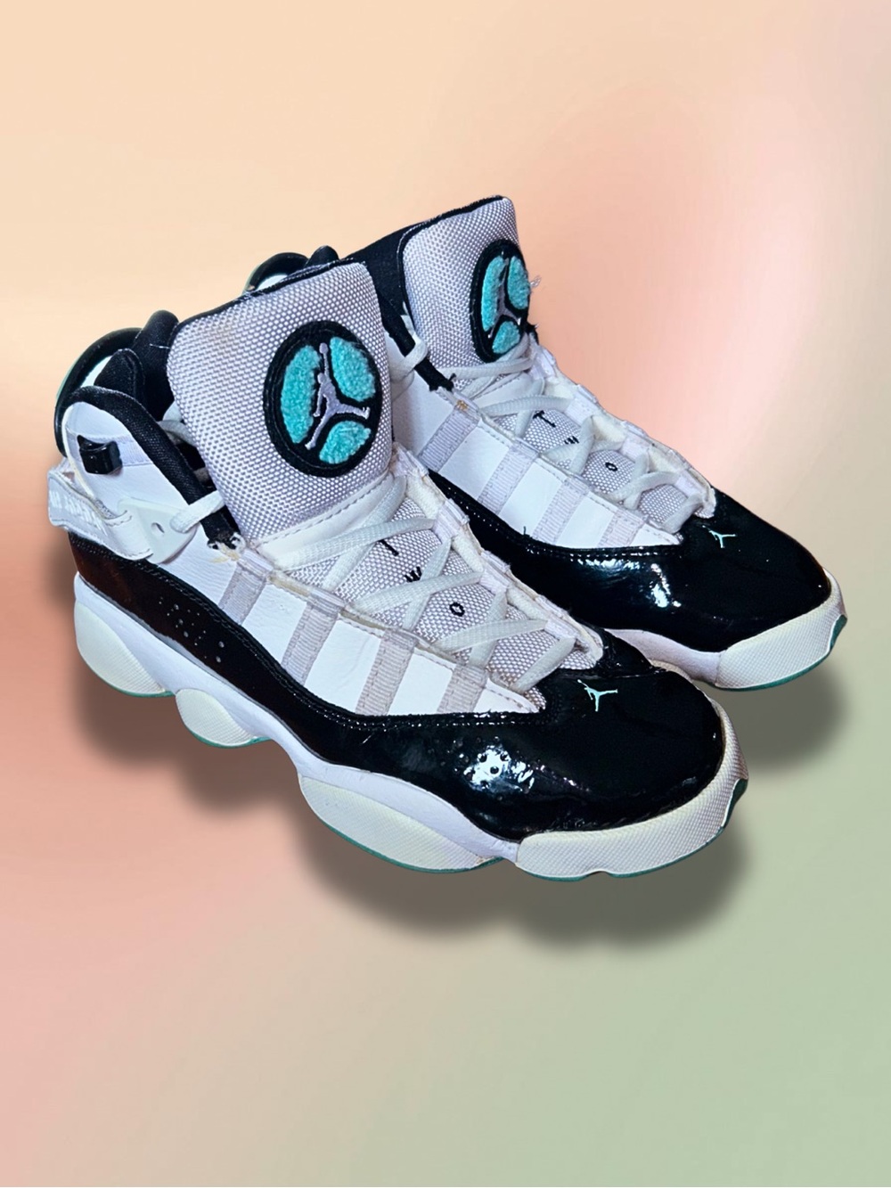 Air Jordan 6 Rings South Beach GS White Black Turbo Green Size 5Y 323419-115